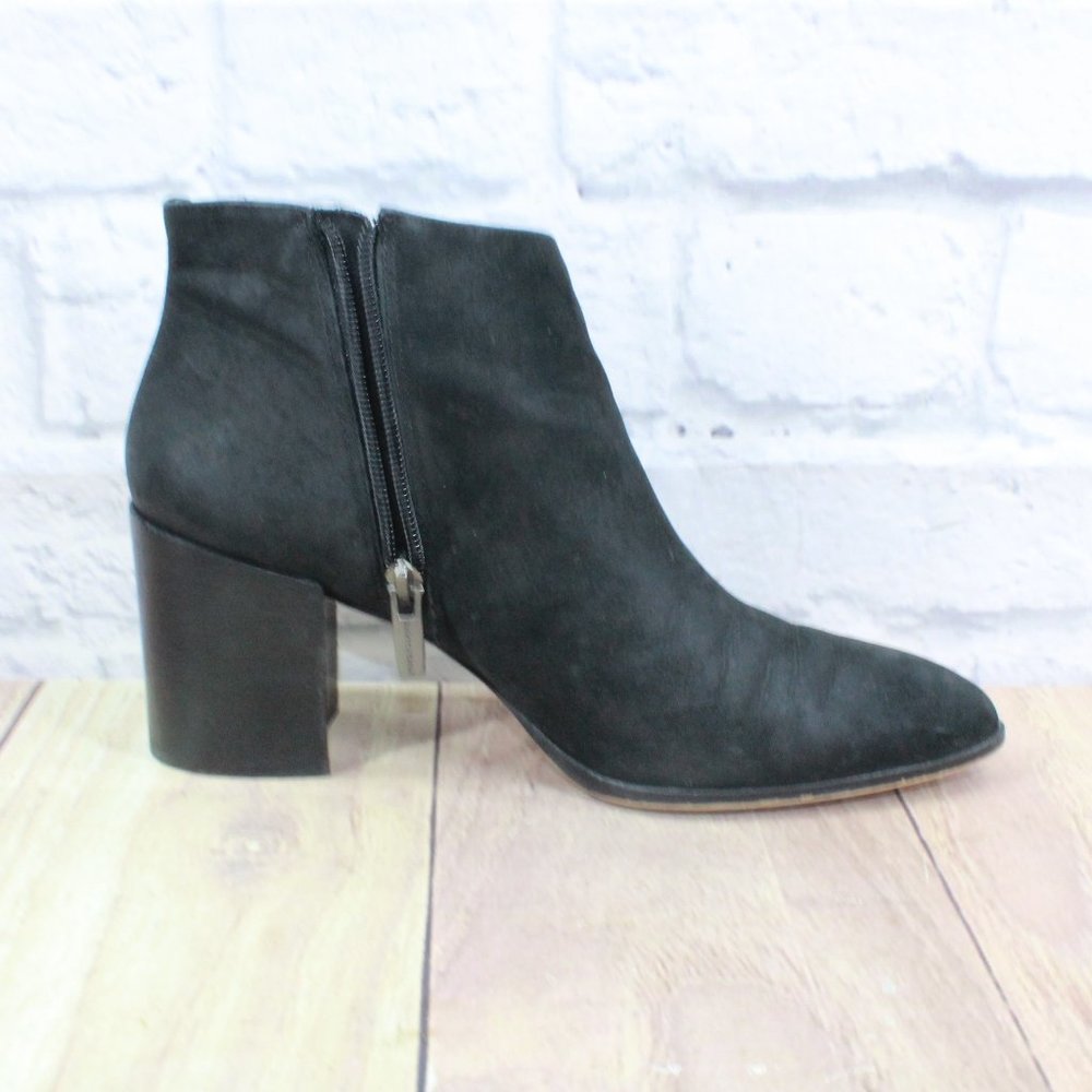 Vince Camuto Kathrina Black Suede Side Zip Ankle Heeled Boots Size 7.5 M - Picture 7 of 10